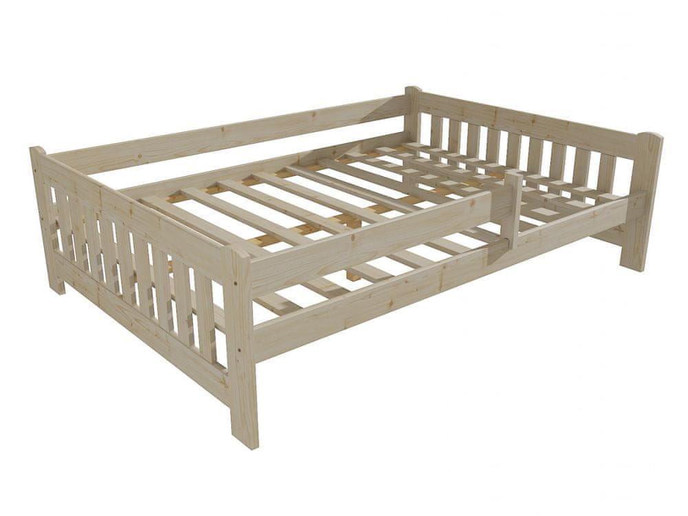 eoshop Detská posteľ DP 022 XL so zábranou (Rozmer: 160 x 200 cm, Farba dreva: surové drevo)